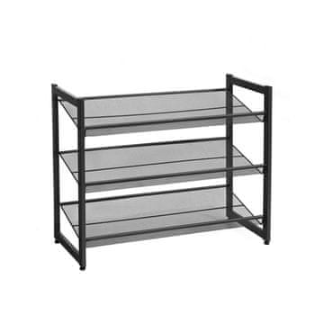 Songmics Stojalo za čevlje, 3-nadstropno, 74x30.5x61.5 cm, črno