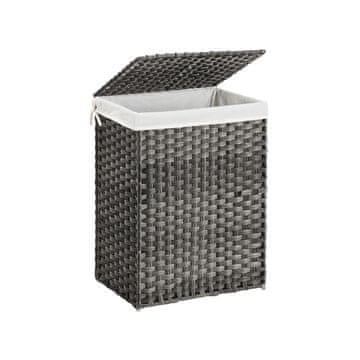 Songmics Košara za perilo, 45.5x32x61 cm, siva