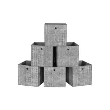 Songmics Set 6 zložljivih shranjevalnih škatel 30x30x30 cm, bež