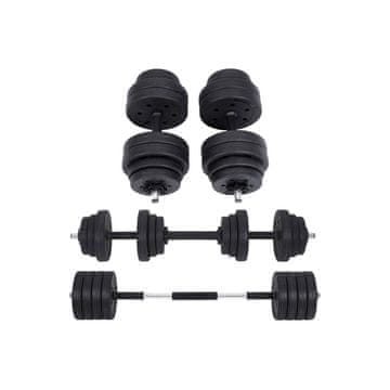 Songmics Set ročk, 2 v 1 nastavljiv z drogom za uteži, 50x21.5x21.5 cm, črna