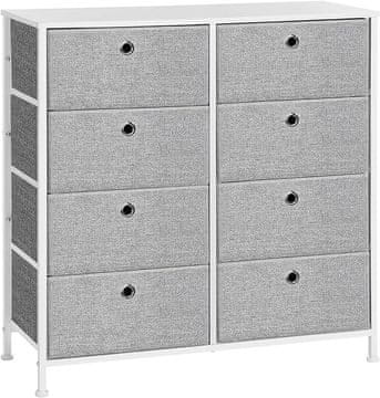 Songmics Predalnik, 8-predalna omara za shranjevanje, 80x30x81.5 cm, siva