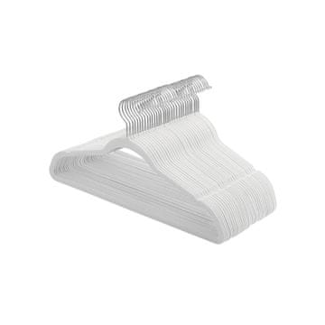 Songmics Obešalniki za oblačila 42x0.5x21.5 cm Bela žamet