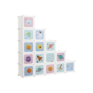 Songmics Omara Cube sistem za shranjevanje 123x31x123 cm bela