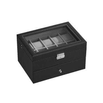 Songmics Škatla za ure 28.5x20.5x16 cm za shranjevanje