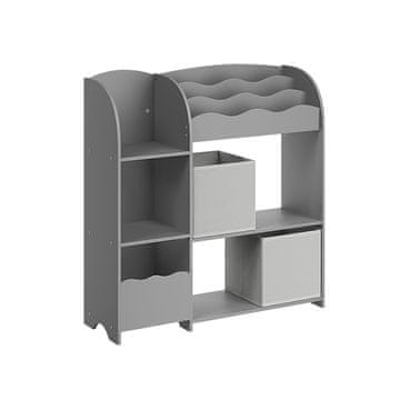 Songmics Otroška knjižna omara 30x93x100 cm siva