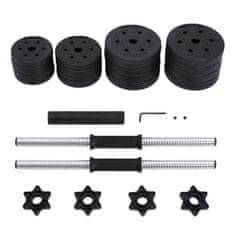 Songmics Set ročk, 2 v 1 nastavljiv z drogom za uteži, 50x21.5x21.5 cm, črna