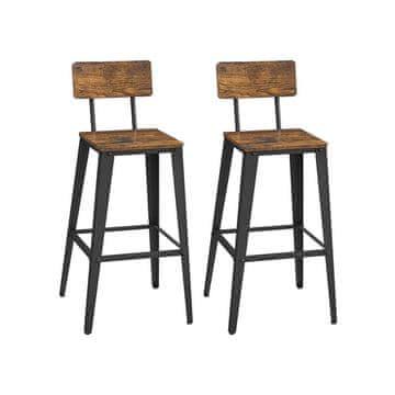 Songmics Set barskih stolov, LBC078B01, 45.4x45.4x102.2 cm, rjava