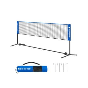 Songmics Badminton tenis mrežni sistem, 400x155x103 cm, modra, nastavljiv