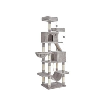 Songmics Plezalno drevo za mačke, 206 cm veliko mačje drevo, 60x50x206 cm, sivo
