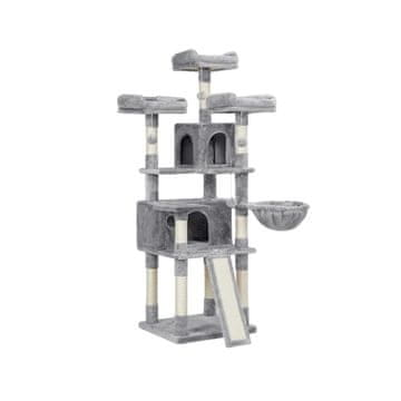 Songmics Plezalno drevo za mačke, 55x55x172 cm, sivo