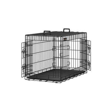 Songmics Pasja kletka, zložljiva, 92.5x57.5x64 cm, črna