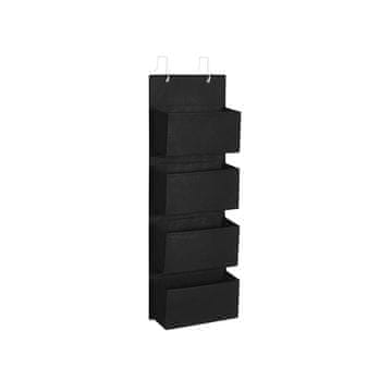 Songmics Viseči organizator s 4 žepi 33.5x12x100 cm črn