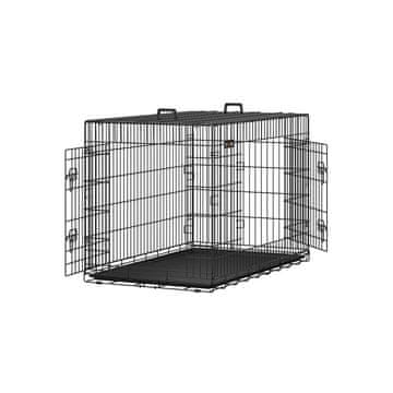 Songmics Pasja kletka, 122x74.5x80.5 cm, črna, zložljiva