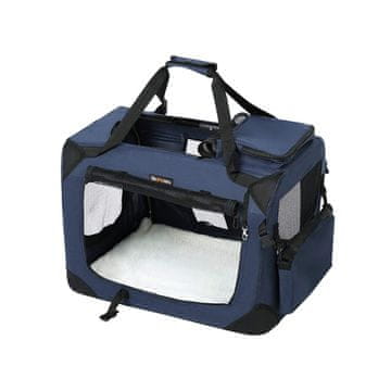 Songmics Pasji transporter, zložljiva tkanina, 70x52x52 cm, modra