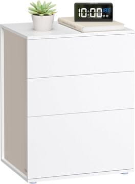 Songmics Nočna omarica, 45x35x58.7 cm, bela, bež