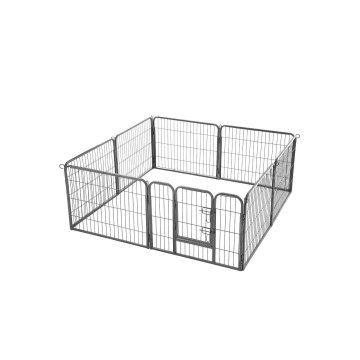 Songmics Otroška ograja za pse 8 panelov 77x60 cm siva