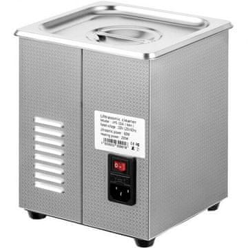 VEVOR Ultrazvočni čistilec 2L Digitalni laboratorijski model MH-010S 18x16x22.5 cm Nerjaveče jeklo