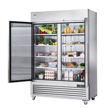VEVOR Hladilnik z dvema vratoma 1314x850x2110 mm srebrne barve