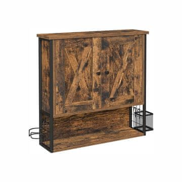 Songmics Kopalniška viseča omarica 60x16x60 cm rjava