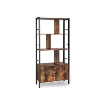 Songmics Knjižna omara, 154.5x74x30 cm, rjava