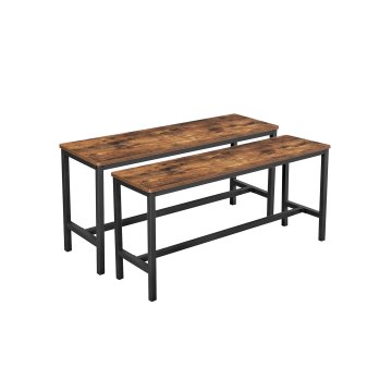 Songmics Jedilna klop, komplet 2 kosa, 108x32.5x50 cm, rjava