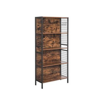 Songmics Knjižna omara, 74x30x154.5 cm, rjava, črna