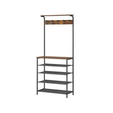 Songmics Stojalo za plašče, 68x32.2x182 cm, črno