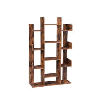 Songmics Knižna omara v obliki drevesa 86x25x140 cm rjava