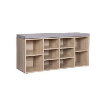 Songmics Klop za čevlje, 10 predalov, 104x30x48 cm, rjava