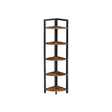 Songmics Kotna polica, 5-nadstropna, 30x30x150 cm, rjava