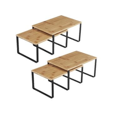 Songmics Organizatorji za kuhinjske omarice, komplet 4 kosov, 30x20x15 cm, črna, rjava