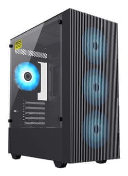 slomart GameMax Edge Mini Tower kućište, Crno, ATX, Mini-ITX, Kaljeno staklo, RGB ventilatori