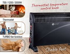 MS Mesko MS 7741 Konvekcijski grelnik s časovnikom in turbo ventilatorjem, bel