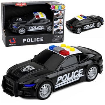 slomart Policijski avto LEAN TOYS s lučmi in zvokom, črn, 1:32