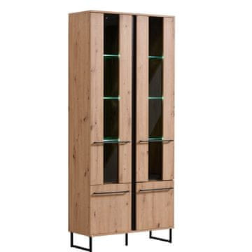 Homestyle4U Visok omarni regal, 84,5x193x35 cm, rjav