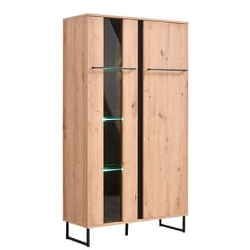 Homestyle4U Vitrina, 84,5x153x35 cm, rjava
