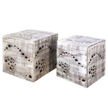 Homestyle4U Komplet klubske mizice, 45x45x45 cm, siva