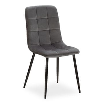 Homestyle4U Jedilni stol, 43,5x88x50 cm, siva, oblazinjen