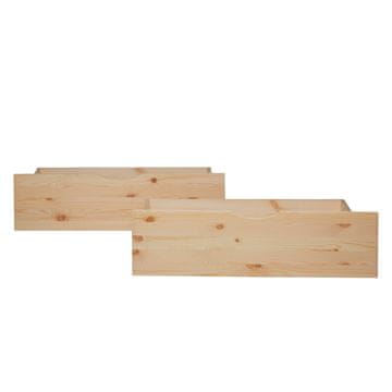 Homestyle4U Komplet predalov za posteljo, 82x53x22 cm, rjava
