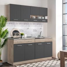 Homestyle4U Kuhinjska omarica, 80x180x51,5 cm, siva
