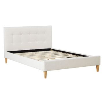 Homestyle4U Posteljni okvir z vzmetnico, 145,5x95x211 cm, bež