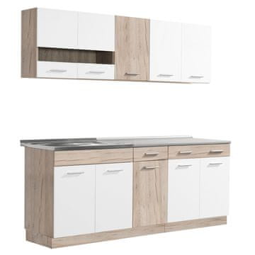 Homestyle4U Kuhinjska omara, 200x60x206,5 cm, bela