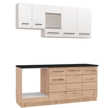 Homestyle4U Kuhinjska omarica, 180x200x60 cm, bela, shranjevanje