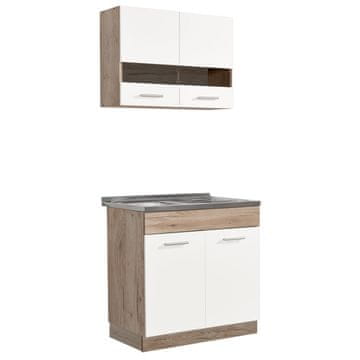 Homestyle4U Kuhinjski element, 80x180x51,5 cm, bela