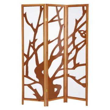 Homestyle4U Pregrada za prostor, 3-delna lesena pregrada, 175x130x2,2 cm, rjava