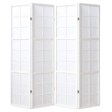 Homestyle4U Pregrada za prostor, Shoji 4-delna, 176x2,2x175 cm, bela