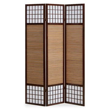 Homestyle4U Pregrada za prostor, 3-delna, 132x2,2x175 cm, rjava