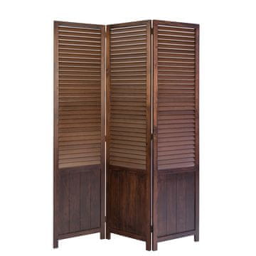 Homestyle4U Pregrada za prostor, 3-delni zložljivi paravan, 170x120x2 cm, rjava