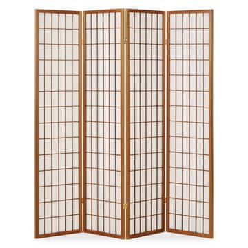 Homestyle4U Pregrada za prostor, 4-delna Shoji, 175x176x2,2 cm, rjava