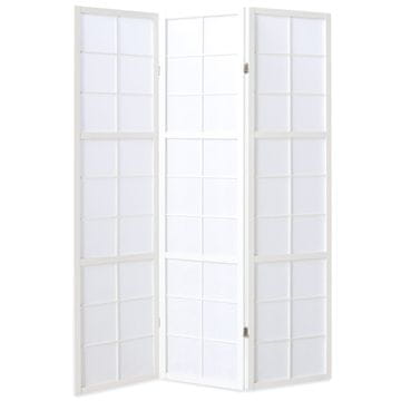 Homestyle4U Pregrada za prostor, Shoji 3-delna, 175x132x2,2 cm, bela